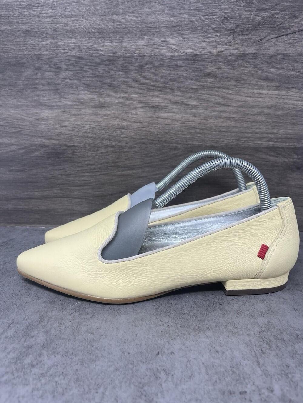 Marc Joseph New York Slip On Shoes Womens Size 8 Park Row Yellow Beige Leather